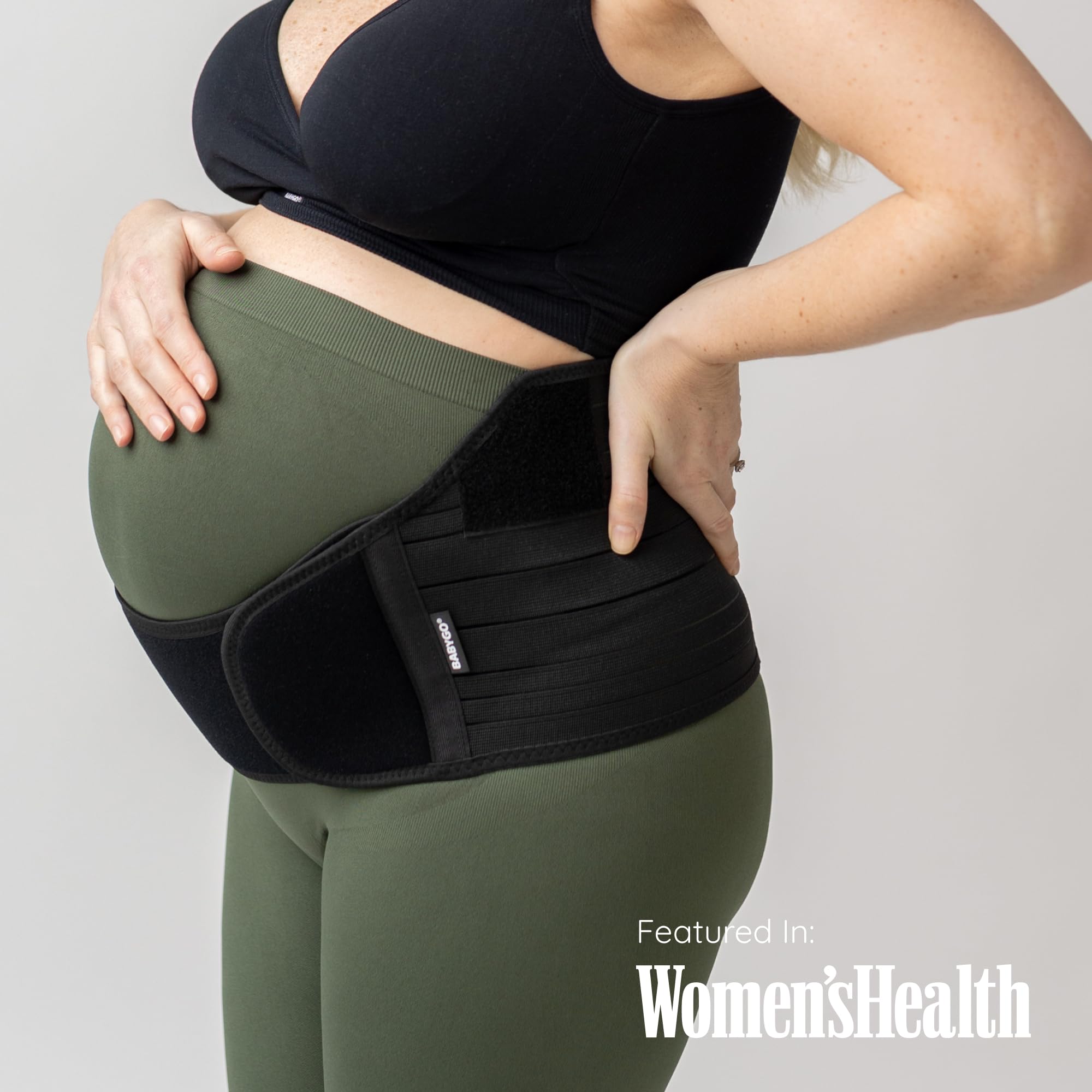 BABYGO 4-1 Cinturón Embarazada Maternidad Faja Postparto Reductora - Espalda, Pelvis, Caderas, Abdominals, Disfunción el Pubis de la Sínfisis, Ciática - Negro, M, 38-40