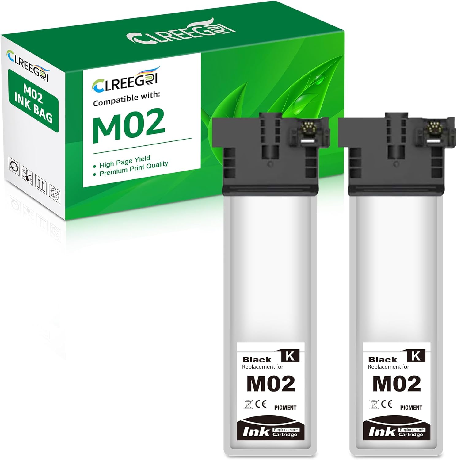 Remanufactured M02120 Standard Capacity Black Ink Cartridge M02 Replacement for Workforce Pro WF-M5799 WF-M5299 (2 Pack)