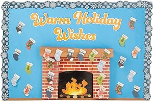 3D Christmas Cardboard Fireplace Decoration Set