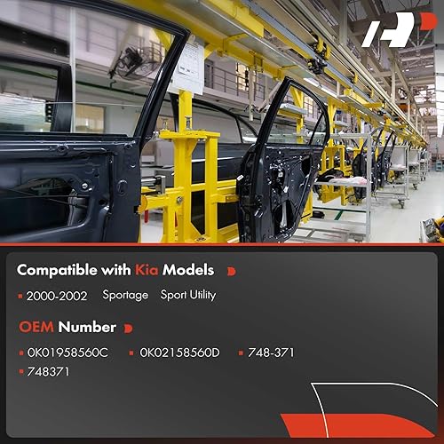 Miniatura 3 de A-Premium Elevalunas eléctrico con motor compatible con Kia Sportage 2000-2002 4 puertas delantera derecha lado del pasajero