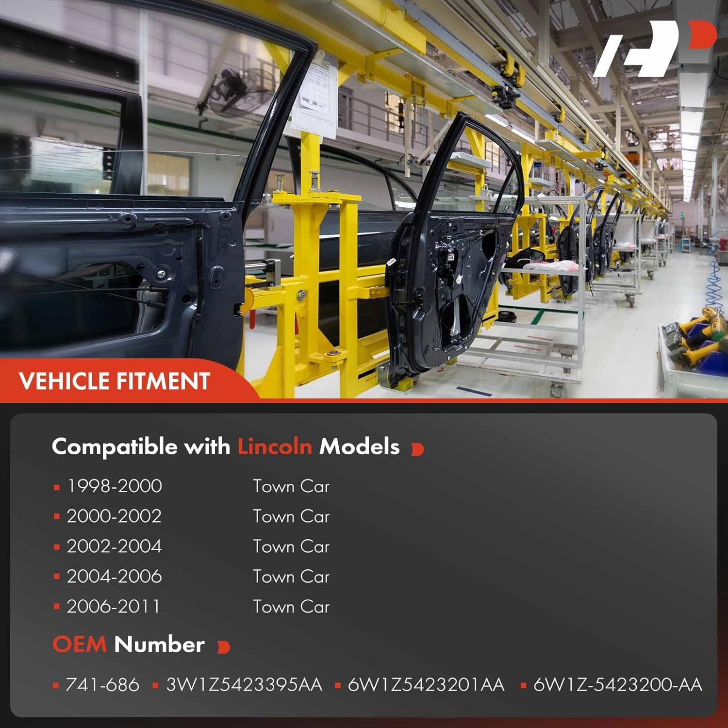 A-Premium Power Window Regulator with Motor Replacement for Lincoln Town Car 1998-2011 Front Left Driver Side