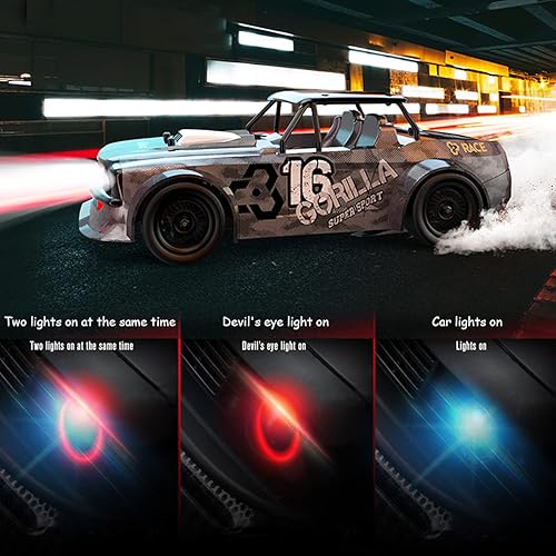 Miniatura 3 de Hitish Coche de control remoto escala 116 de 30 KmH auto de deriva rápida RC de alta velocidad control de dirección de 24 GHz auto RC todoterreno 4