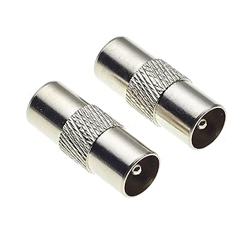 Keple TV Coaxial Plug To TV Coaxial Plug Adapter (Pack of 2) 