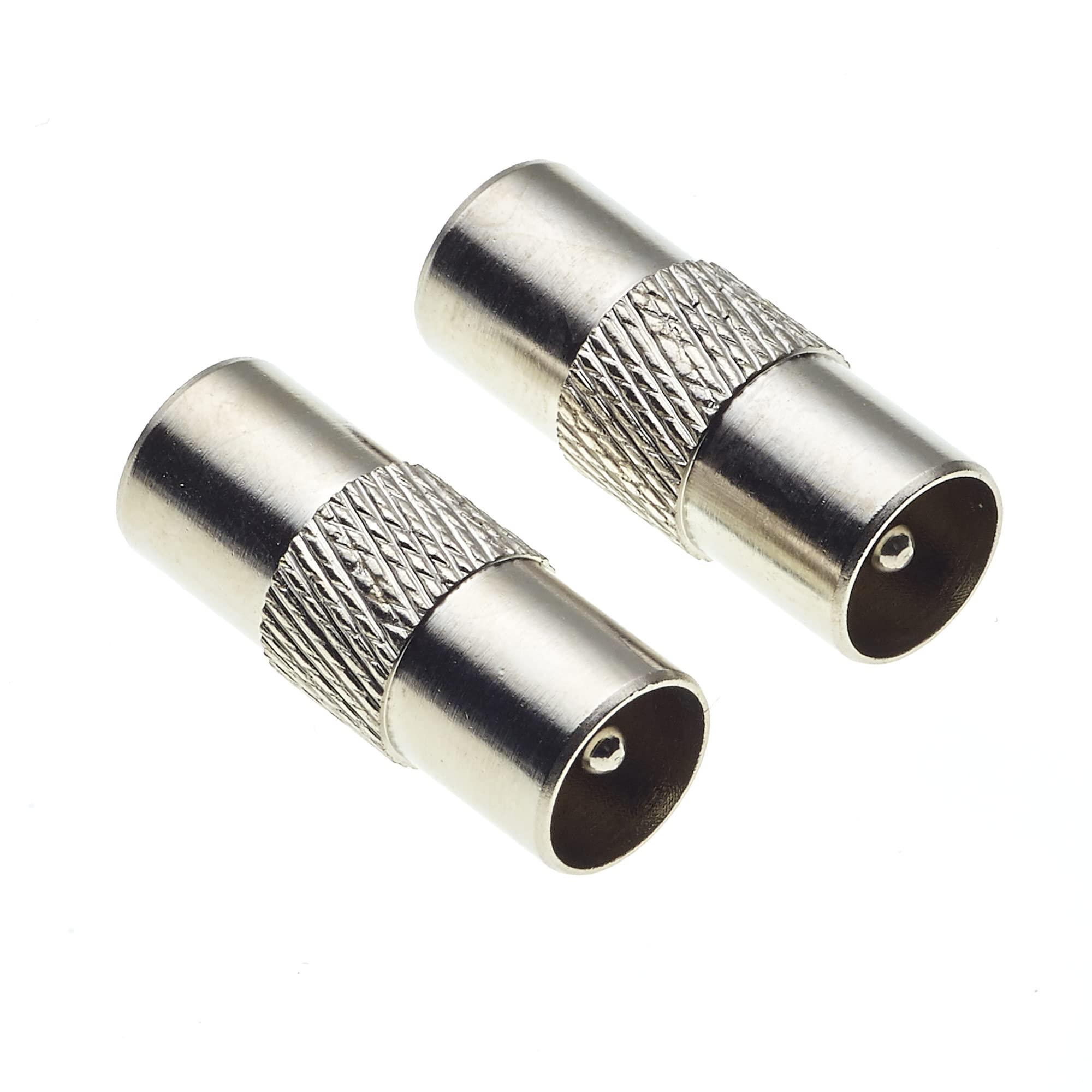 Adaptateur Coaxial TV Keple - Lot de 2 Prises Mâles Argentées