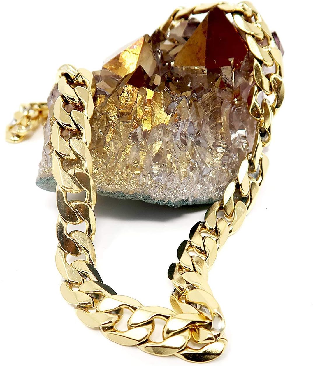 LIFETIME BLING14K Gold Chain Necklace for Men, Women 11MM Diamond Cut Hip Hop Cuban Link w/Real Strong Solid Clasp