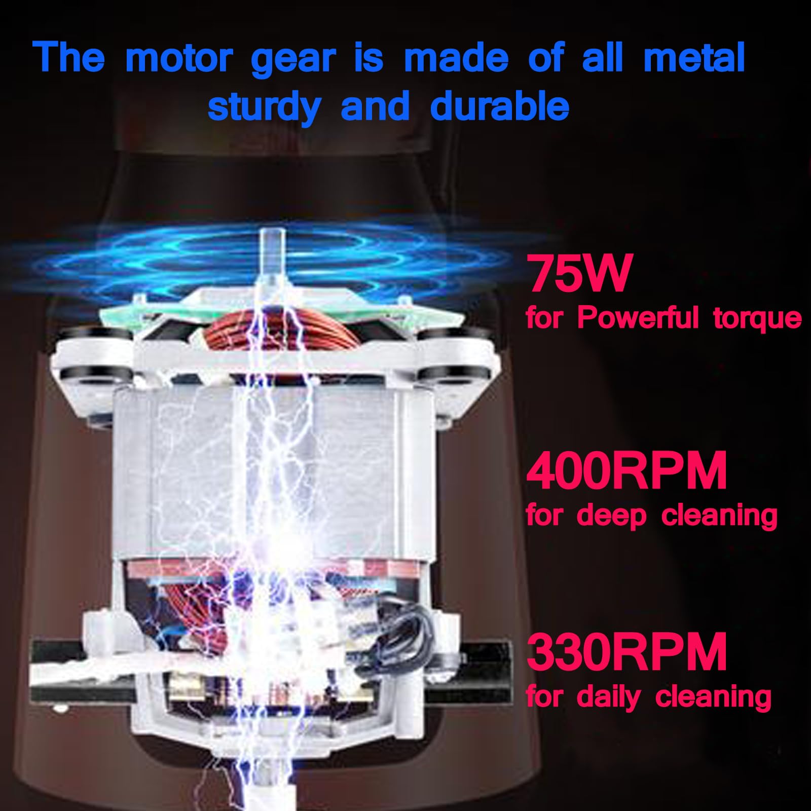 Limpiador eléctrico giratorio, cepillo limpiador de baño con cuerpo completo IPX7 impermeable, limpiador de ducha con mango largo, cepillo de limpieza eléctrico con 9 cabezales de cepillo, limpiador