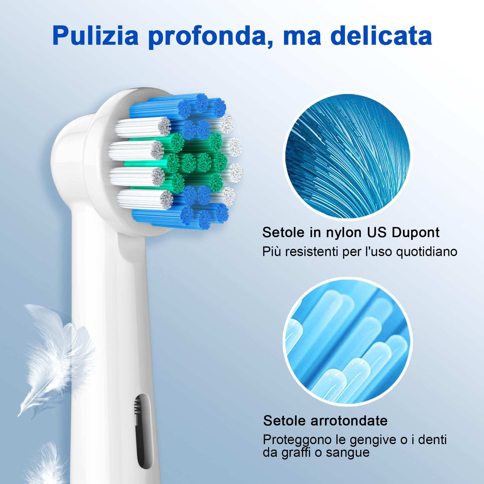REDTRON Testine Spazzolino Ricambio Compatibile con Oral B (8 pezzi), Testine Spazzolino Elettrico per Precision Clean, Testine di Ricambio per Pro1000 Pro3000 Pro5000 Pro7000 e altri - 4