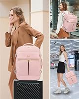 LOVEVOOK 40L Utazási Hátizsák Női Férfi Vízálló Laptop Hátizsák Repülőgép Fedélzeti Poggyász Rózsaszín 6