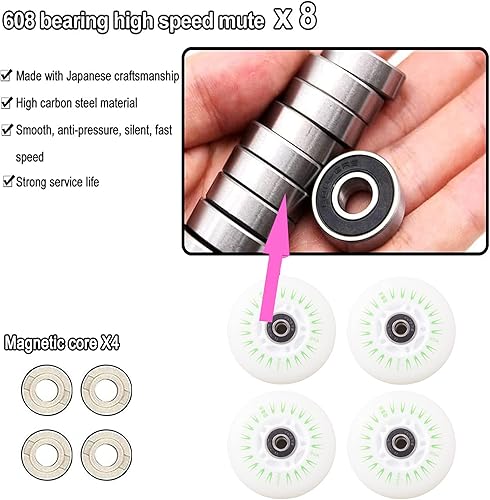 Miniatura 4 de FYANER Light Up - Ruedas de patín en línea (4 unidades, 3.150 in)