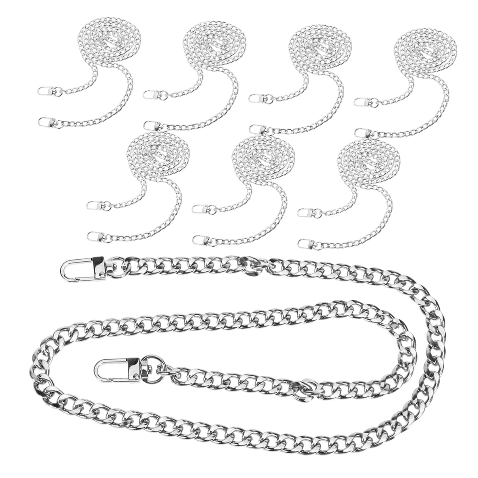 SOIMISS 8 Piezas Cadena Metálica Extensible para Bolso Correa Plana Desmontable Ajustable para Bandolera y Bolso de Mano Repuesto Resistente para Uso Diario