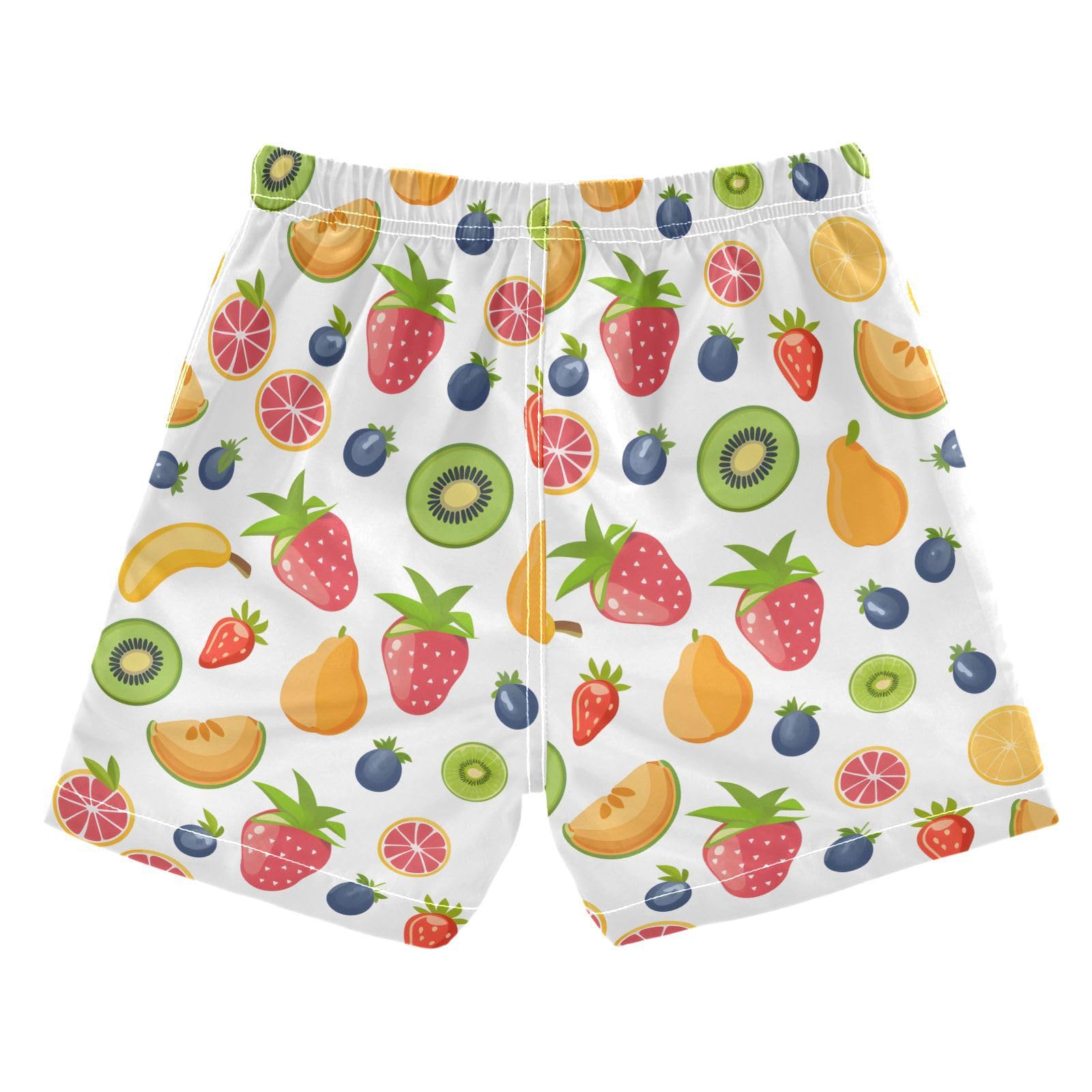 ALAZA Kiwi Fruit Strawberry Boys' Swim Trunks Beach Shorts Quick Dry Swimsuit 2T