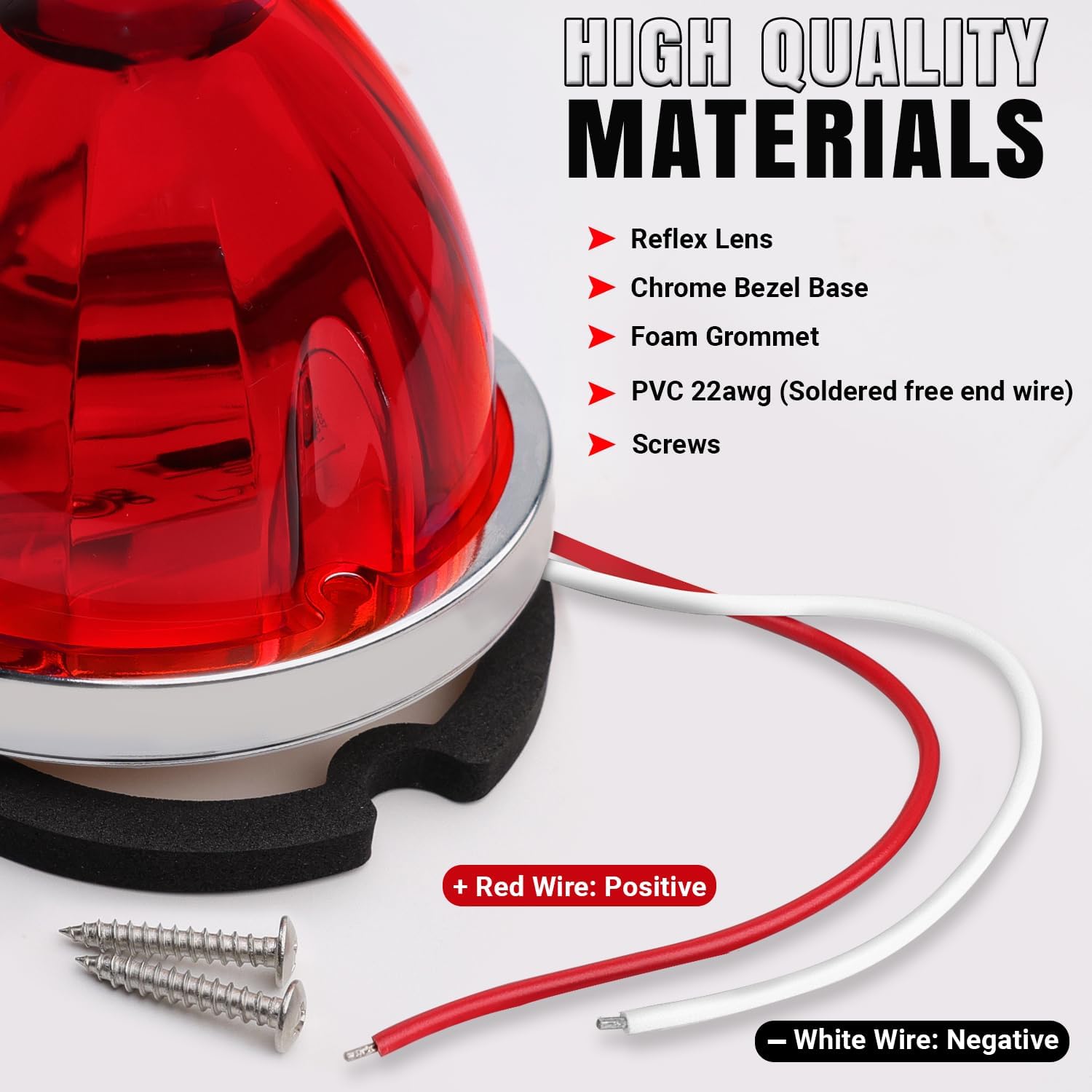 TMH 10 Packs Watermelon Red Lights for Semi Truck, LED Watermelon Side Marker Light, Underbody 12-24V for Truck Trailer Heavy-Duty Trucks, and Multi-Purpose Vehicles.