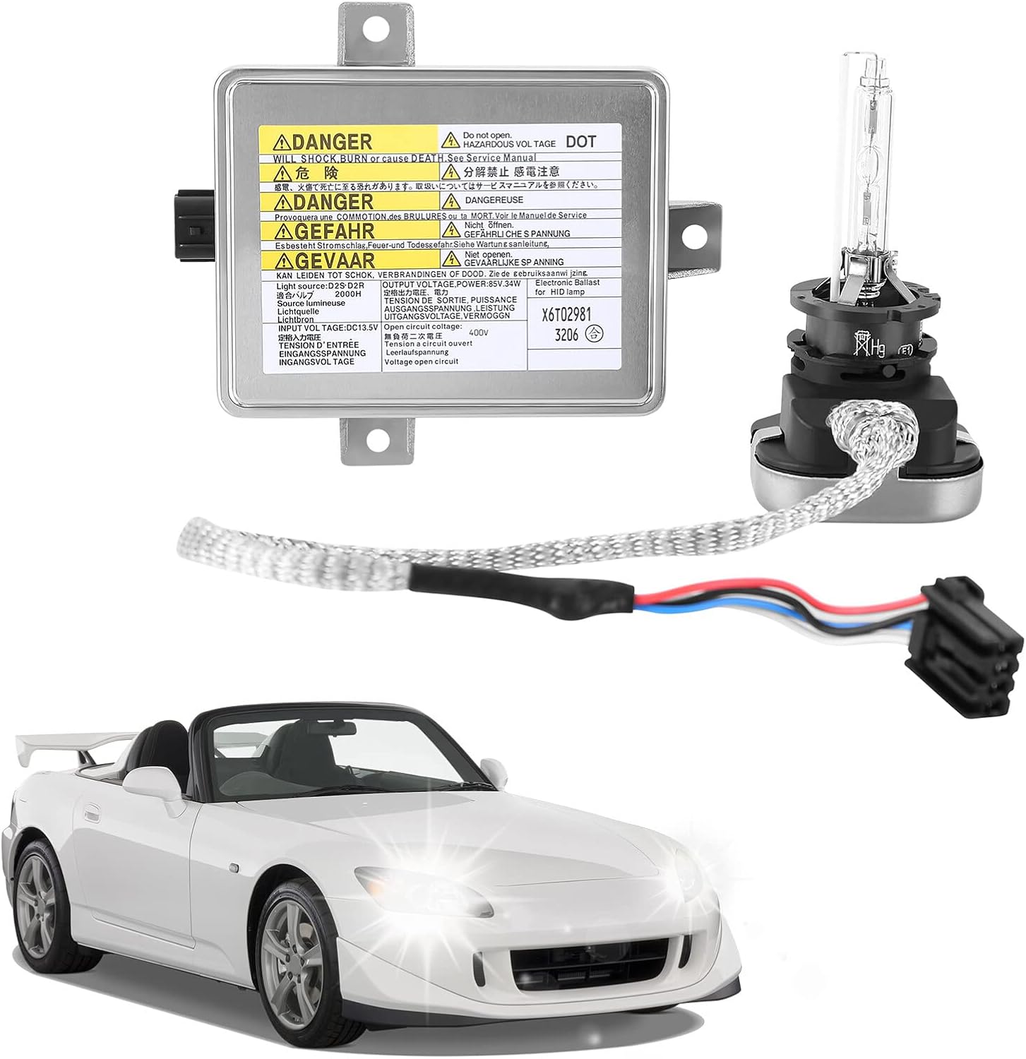 Xenon HID Headlight Ballast with Igniter and D2S Bulb Compatible with 2002-2005 TL/TSX/TL Type-S 2004-2005 Ma-zda 3 Xenon HID Ballast 33119-S0K-A10