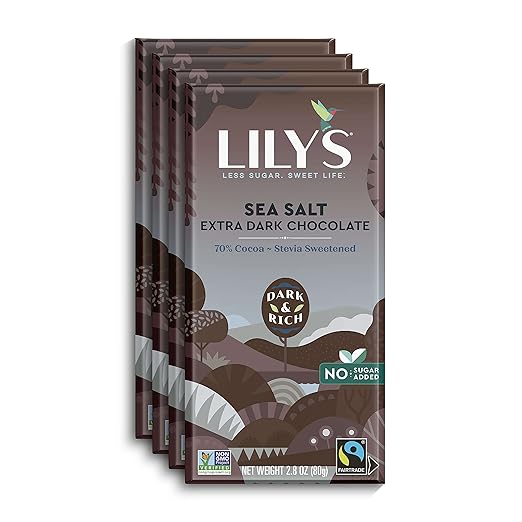 LILY'S Sea Salt Extra Dark Chocolate Style No Sugar Added