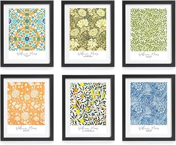 William Morris Prints Set of 6, Collection, Art Unframed A4 Size, GoodHomeZen, multicoloured,Each Print is 21 CMx29.7 CM A4