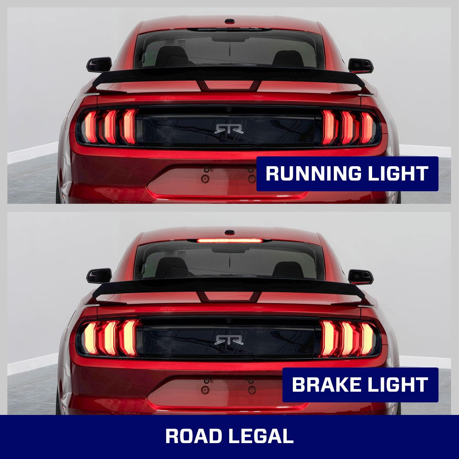 Form Lighting Sequential LED Tail Lights compatible with Ford Mustang 2015-2023 (pair), Smoked