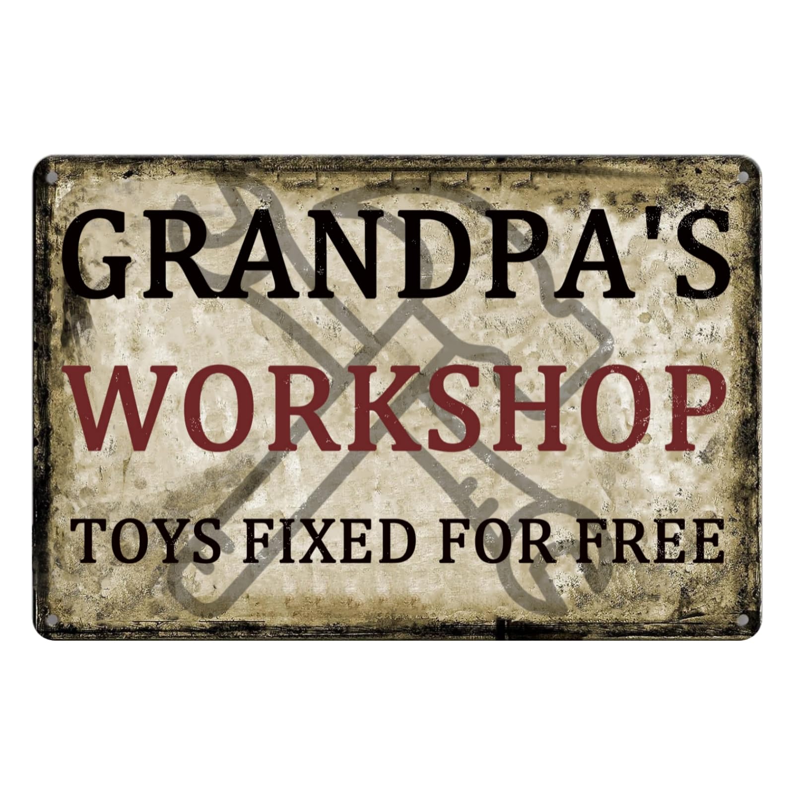 SMAZDFXX Funny Garage Sign Vintage Workshop Metal Tin Signs Man Cave Decor GRANDPA'S WORKSHOP Sign For Grandpa Papa'S Garage Wall Decorations 5.5"x8"
