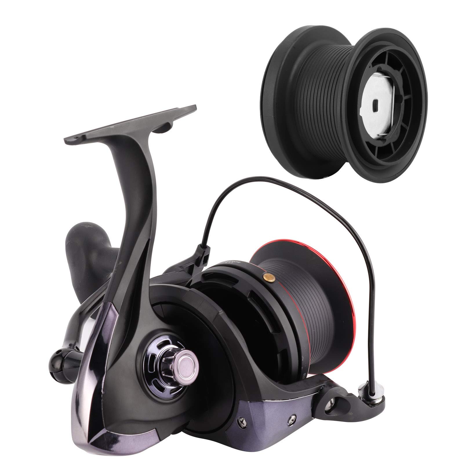 Kołowrotek 13BB + Szybki Kołowrotek z Płynnym Uzwojeniem dla Wędkarzy Czarny/Czerwony 150mm/5,9 Cala