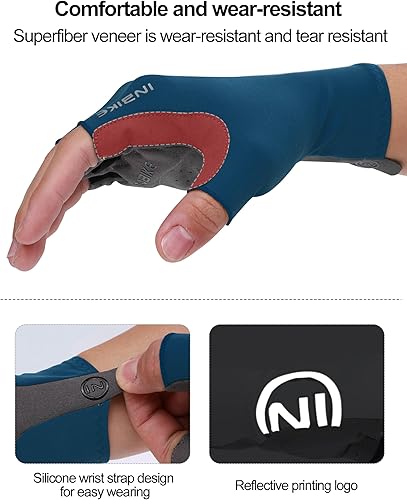 Miniatura 4 de INBIKE Guantes de ciclismo para hombres y mujeres, guantes de bicicleta transpirables ligeros de medio dedo, guantes de ciclismo de montaña