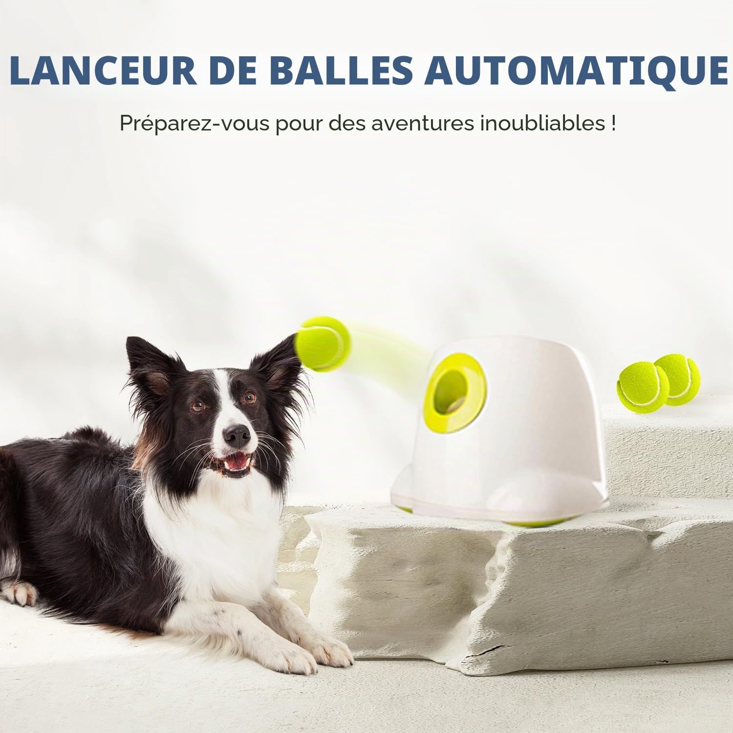 ALL FOR PAWS Ultimates Jouet de Lancer pour Chiens, Lance-Balle Automatique interactif, Machine à Lancer de balles de Tennis pour Chiens de Grande Taille et Grands, 3 balles incluses
