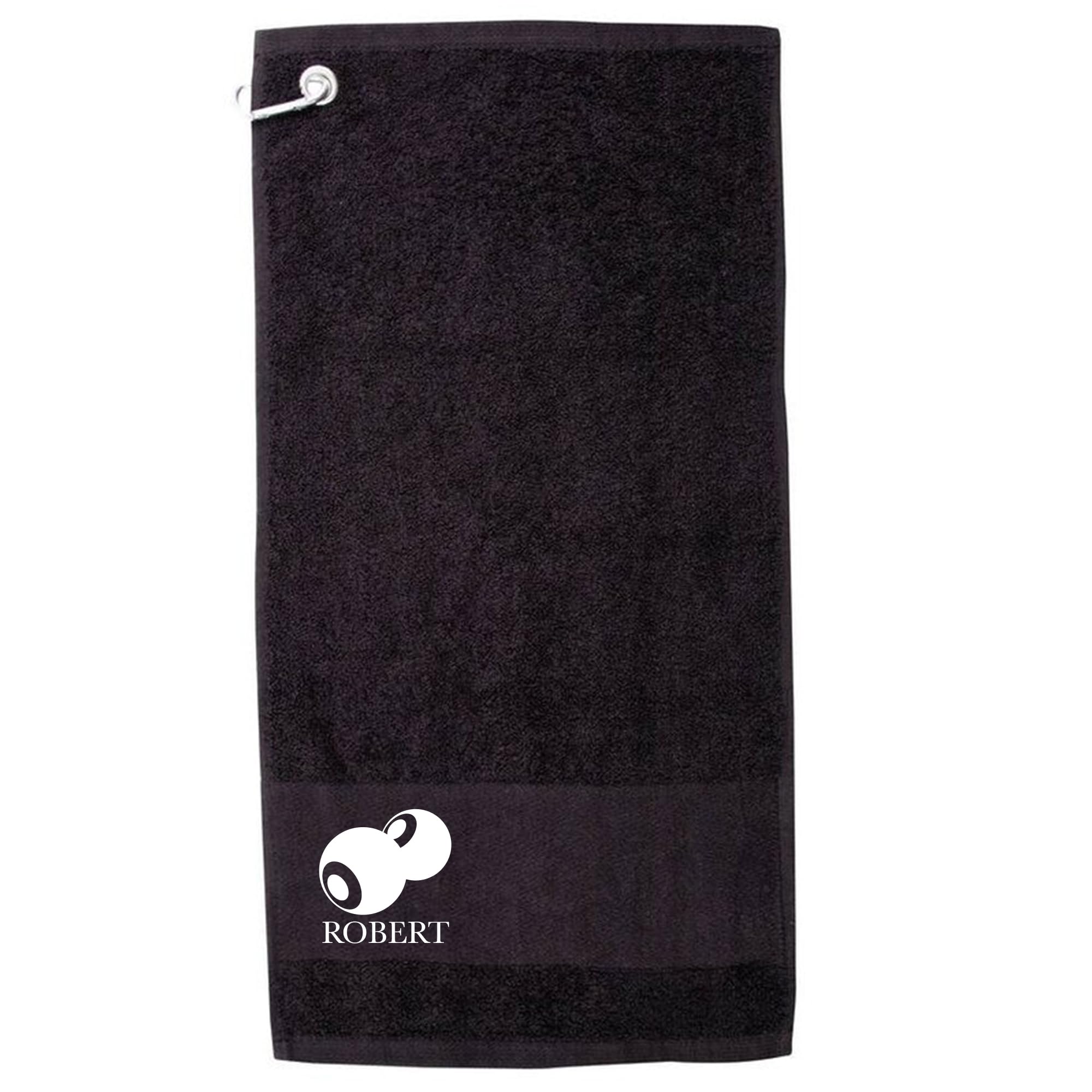 Daytripper Personalised Towel For Bowls, Lawn Bowls, Bowling Accessories, Custom Name, For Dad, Grandad, Mens, Women's, Cotton Towels (BLACK)