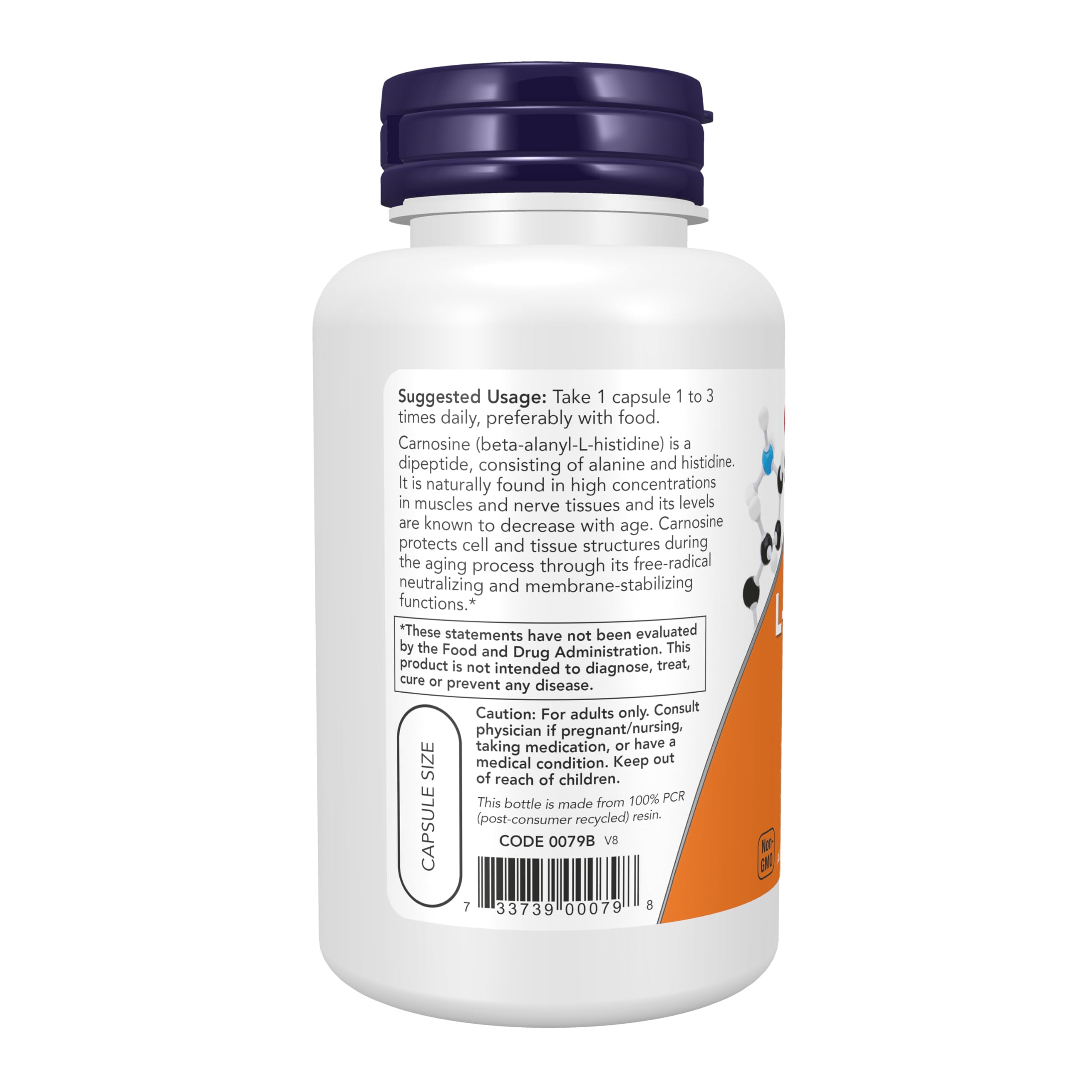 NOW Supplements, L-Carnosine 500 mg, Healthy Aging*, 100 Veg Caps — Amazon image 3