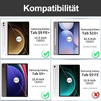 SENGBIRCH Bluetooth Billentyűzetes Tok Samsung Galaxy Tab S10 Plus/S9 FE+ 12.4" Tablethez - Levehető QWERTZ Billentyűzet, Háttérvilágítás, F 2