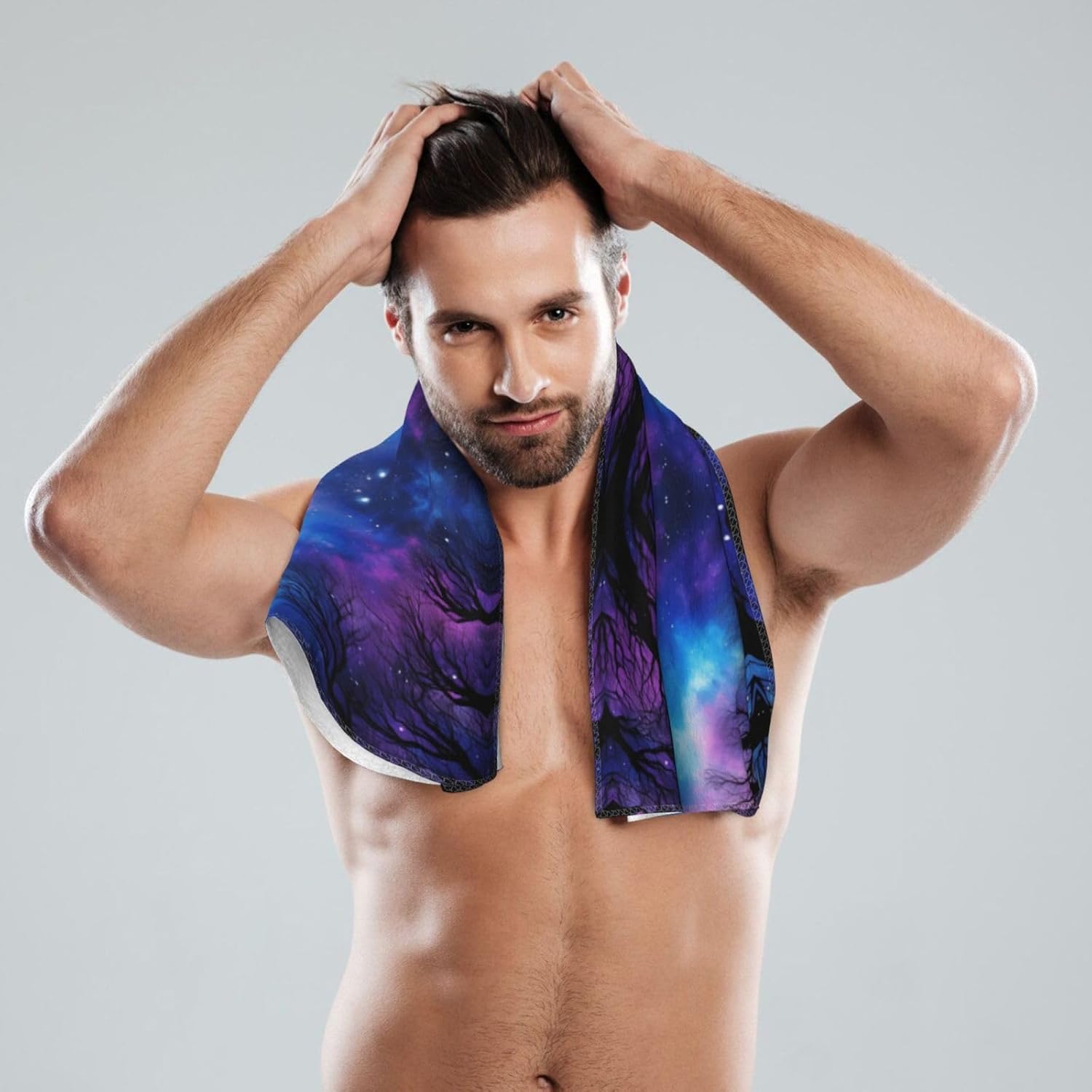 Starry Night Sky Deep Print Hand Towels for Kitchen, Decorative Bathroom Towels Decor Farmhouse Cute for Men Women Gifts