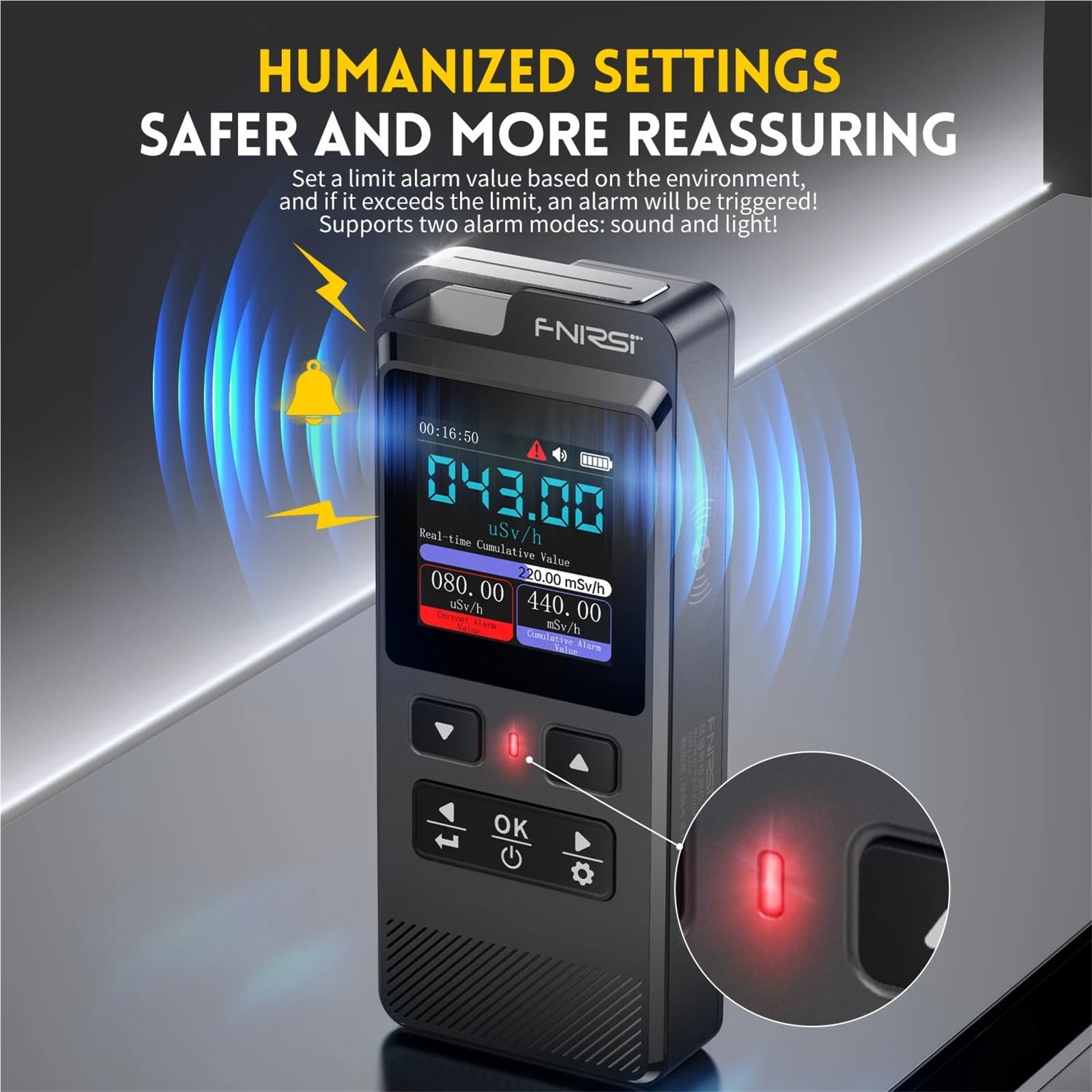 Medidor de campos electromagnéticos Detector De Radiación Contador Geiger GC-02, Dosímetro Personal, Probador Radiactividad para construcciones