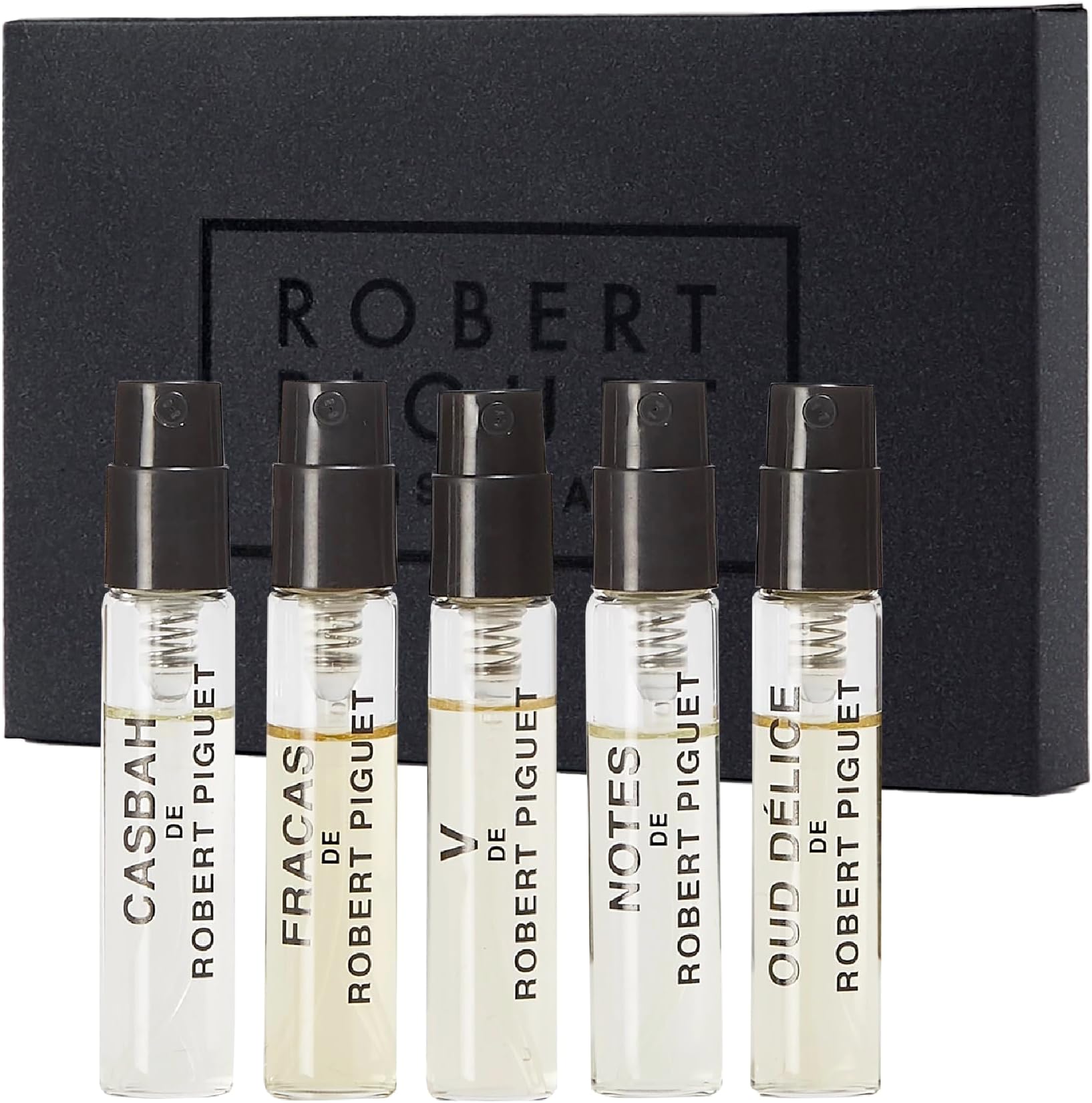 Robert Piguet L'Expérience Piguet Discovery Set | Includes Fracas, Casbah, V, Oud Délice and Notes, 0.08 Fl Oz