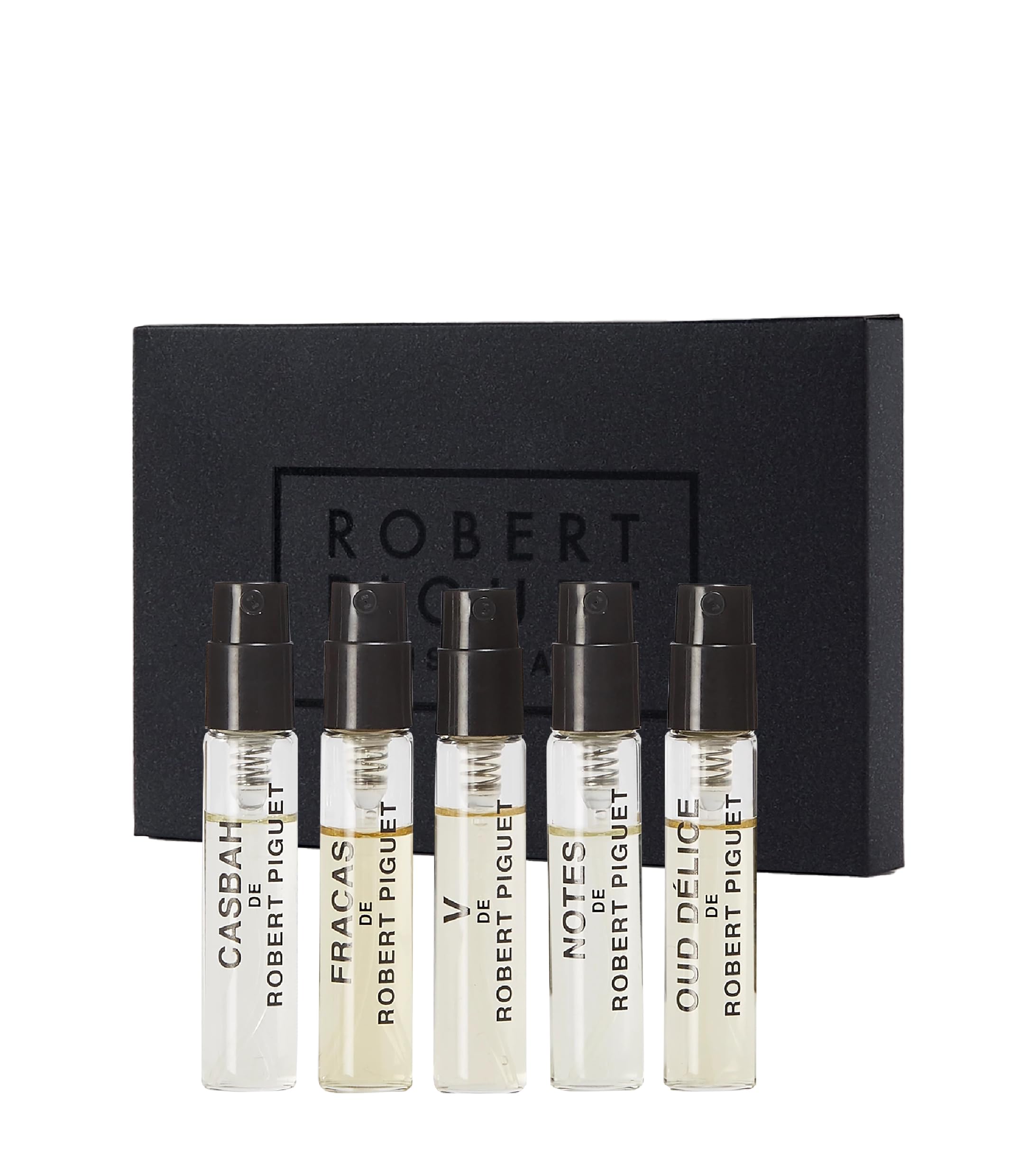 Robert Piguet L'Expérience Piguet Discovery Set | Includes Fracas, Casbah, V, Oud Délice and Notes, 0.08 Fl Oz