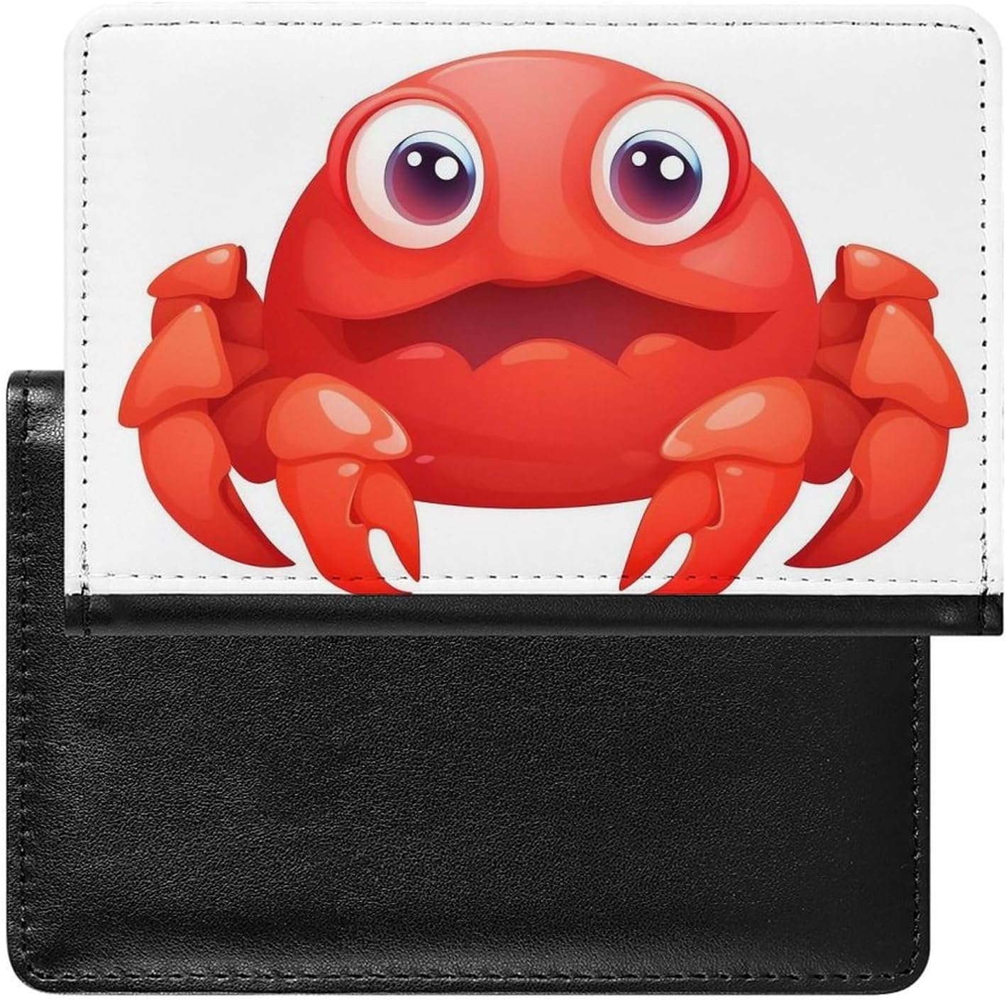 Cute Passport Holder for Travel,Personalized Multi-Functional Passport Cover with Card Slots,Slim Cute Red Crab Printed Passport Wallet for Women Men