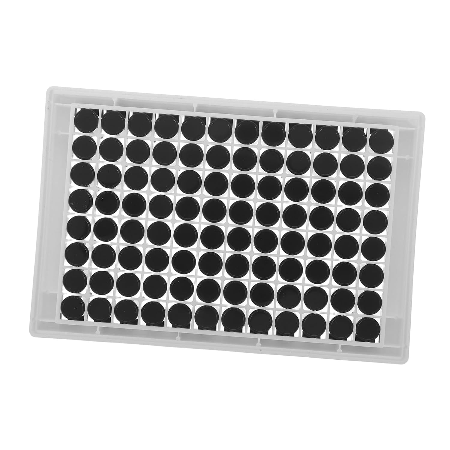 96-Well Elisa Microplate with Black Frame and Bottom, Medium-Binding Polystyrene Plate for Fluorescence Analysis and High-throughput Screening, 360μl Capacity Per Well, Compatible
