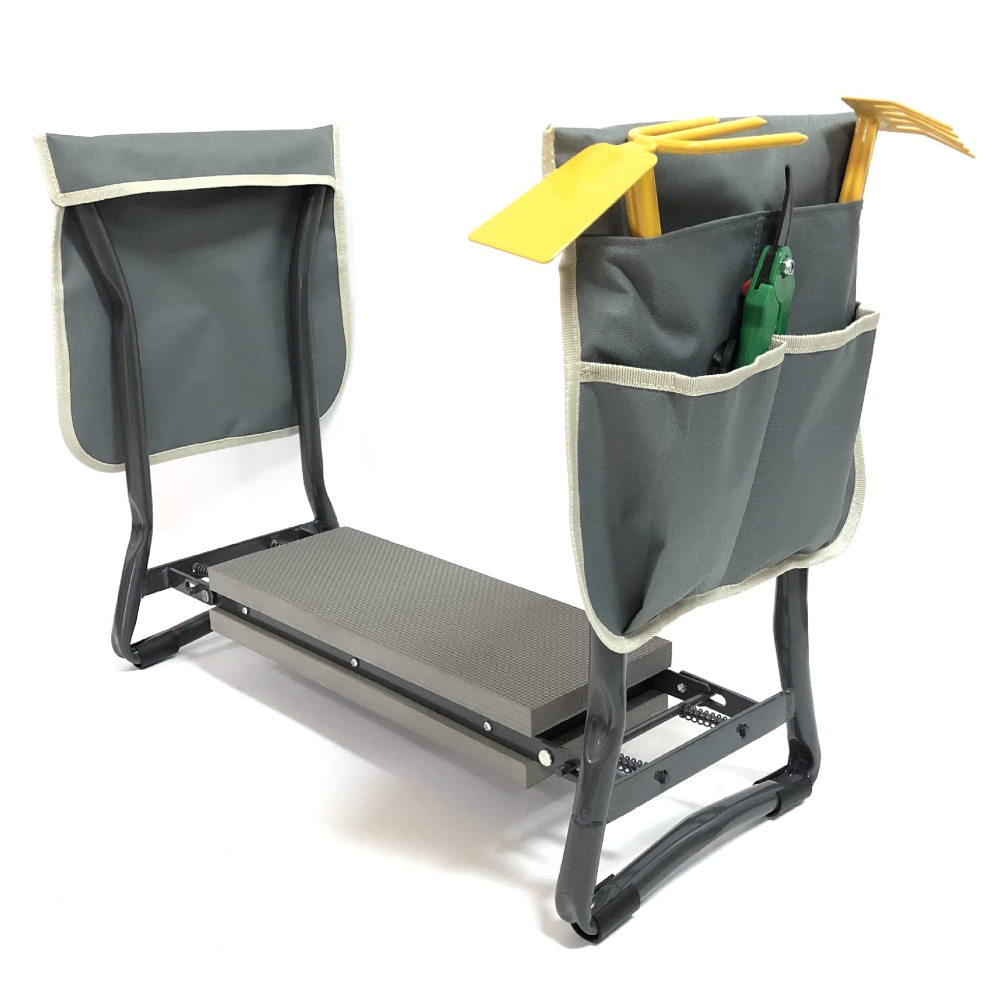 Sgabello inginocchiato Portatile da Esterno, Sedile inginocchiato da Giardino con Imbottitura per inginocchiarsi Addensato e 2 Grandi Borse per Attrezzi, per inginocchiarsi e sedersi
