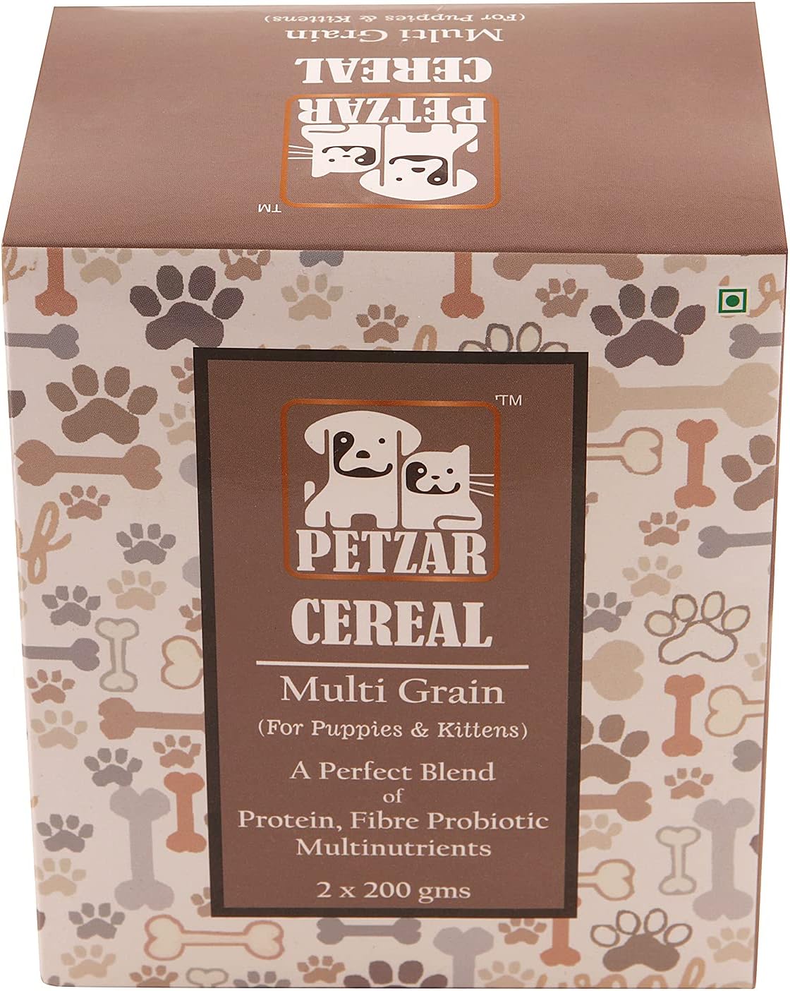 Petzar Puppy Cereal for Dogs with Added Multi Grains,probiotics,Fibre & All Essential multinutrients a Complete Balanced Diet for a Growing Puppy with Real Milk Solids no Artificial flavouring 400 gm