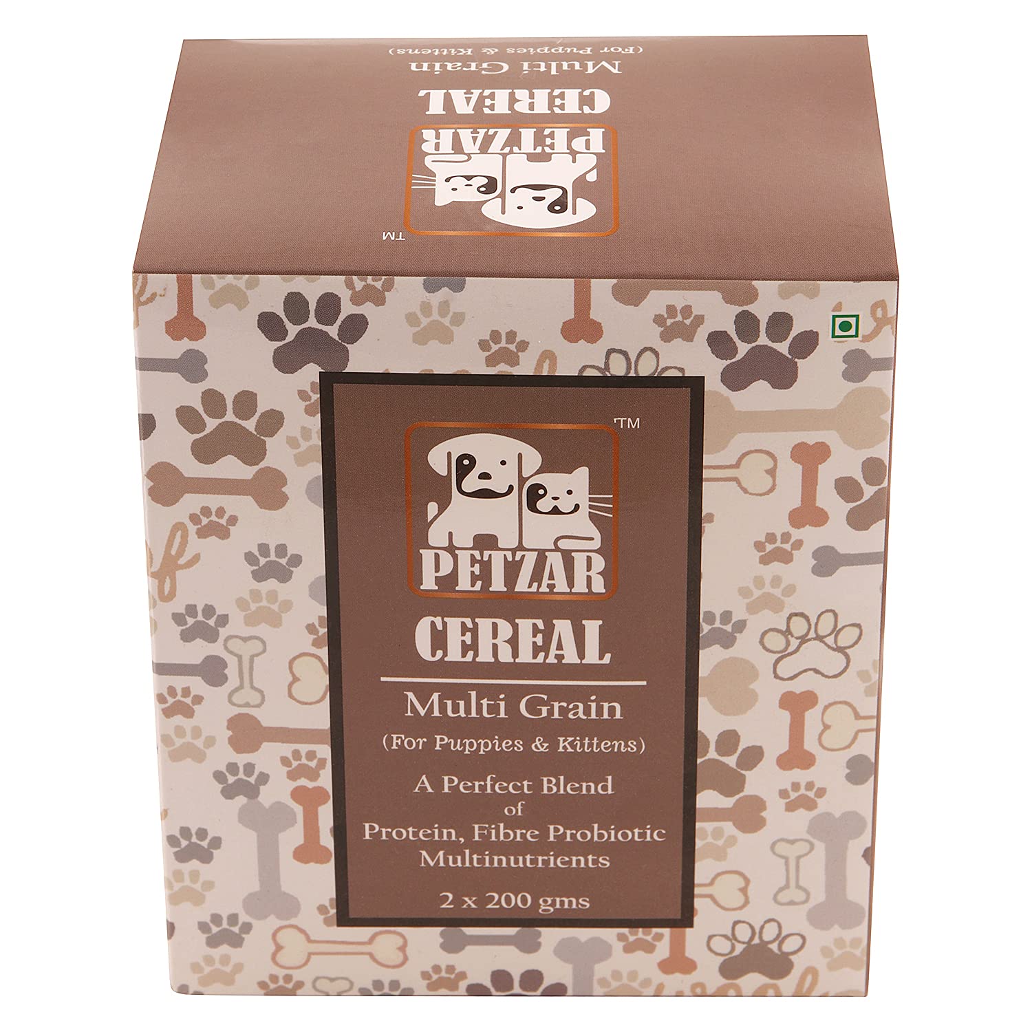 Petzar Puppy Cereal for Dogs with Added Multi Grains,probiotics,Fibre & All Essential multinutrients a Complete Balanced Diet for a Growing Puppy with Real Milk Solids no Artificial flavouring 400 gm