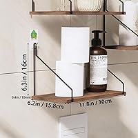 Vista 3 de Eleva tu espacio con estantes flotantes de madera rústica, juego de 3 - Perfecto para decoración de dormitorio, sala de estar, baño y cocina