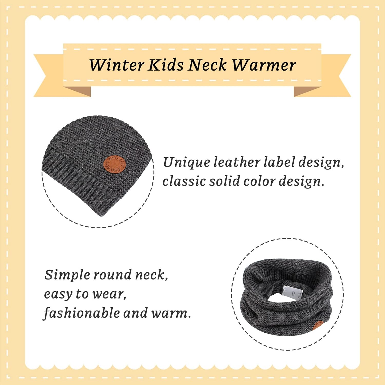 Winter Baby Boys Scarf Cotton Girls Neck Warmer Autumn Warm Knitted Scarves for Toddler Kids - Image 2
