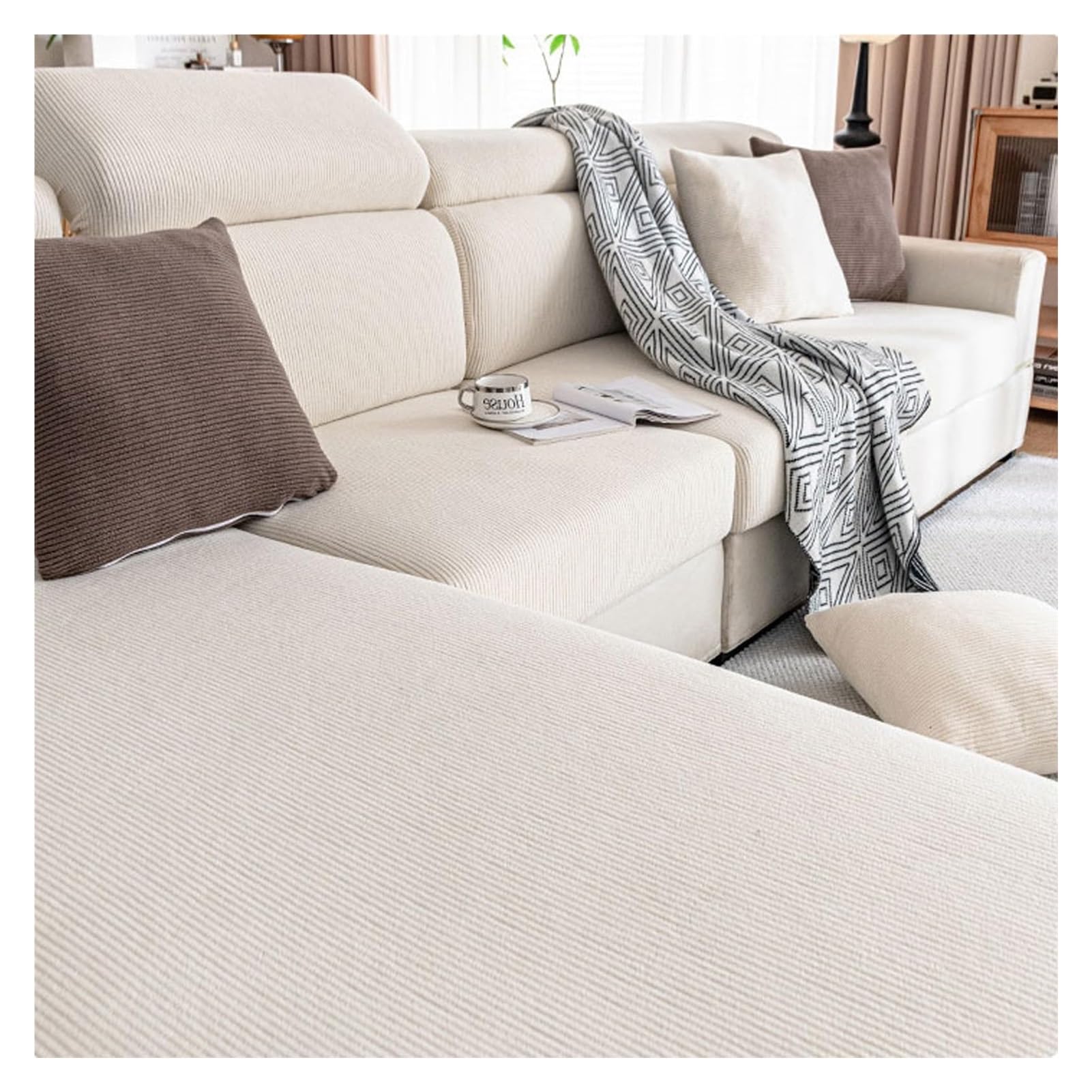Housse de canapé en forme de L extensible housses de coussin de siège 2 places velours