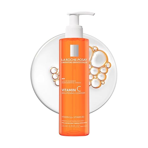 La Roche-Posay Vitamin C Brightening Face Wash, Gentle Foaming Facial Cleanser with Vitamin Cg and Vitamin B3 to Brighten and Even Skin Tone, Vitamin C Face Wash that Cleanses Dirt & Makeup, 200ml - Vitamin C Brightening Face Wash