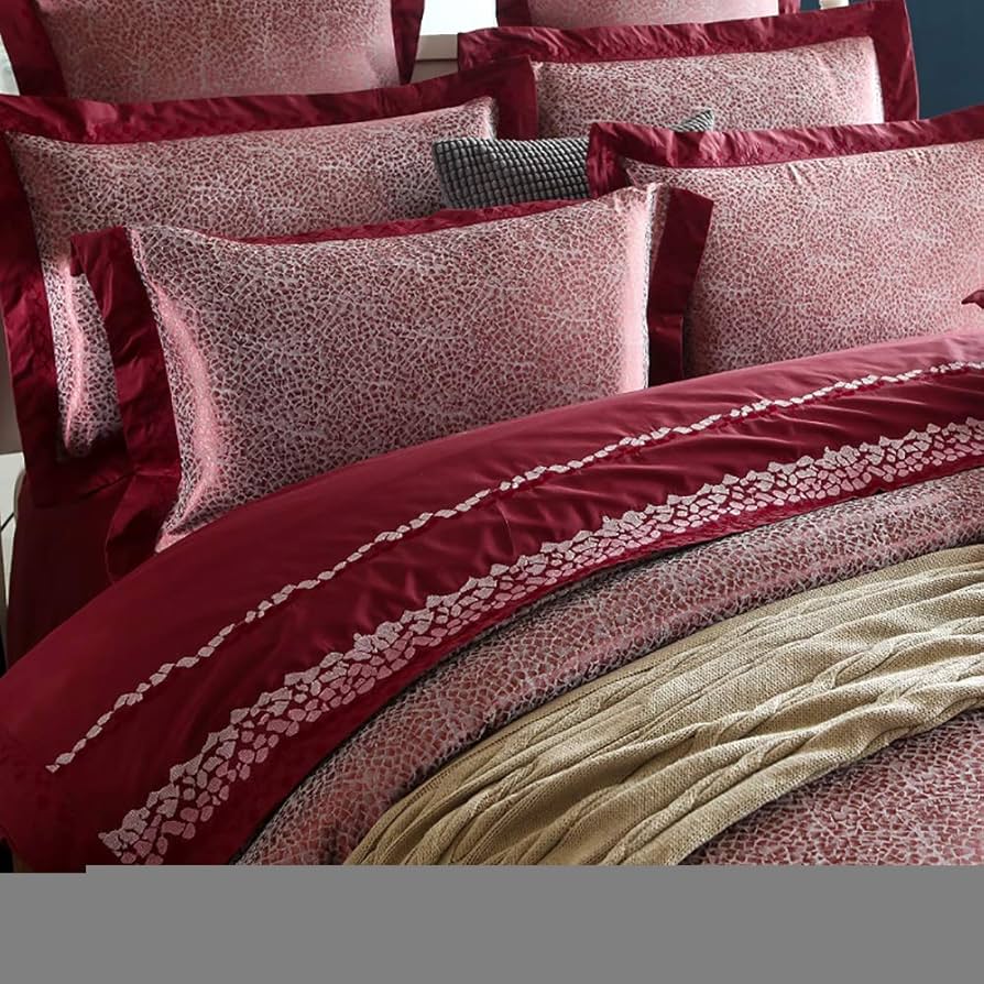 Amazon｜シルク キングサイズ デュベカバー キングサイズベッド レッド