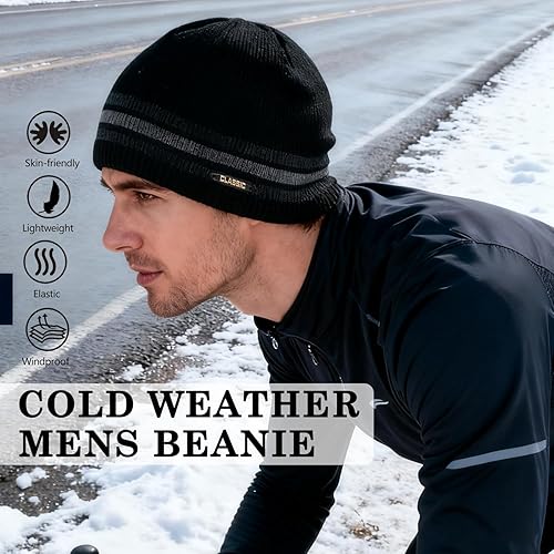 Miniatura 2 de Sombreros de forro polar para hombres, resistentes al viento, elásticos, de punto para invierno, gorras de invierno para exteriores, esquí, carrera