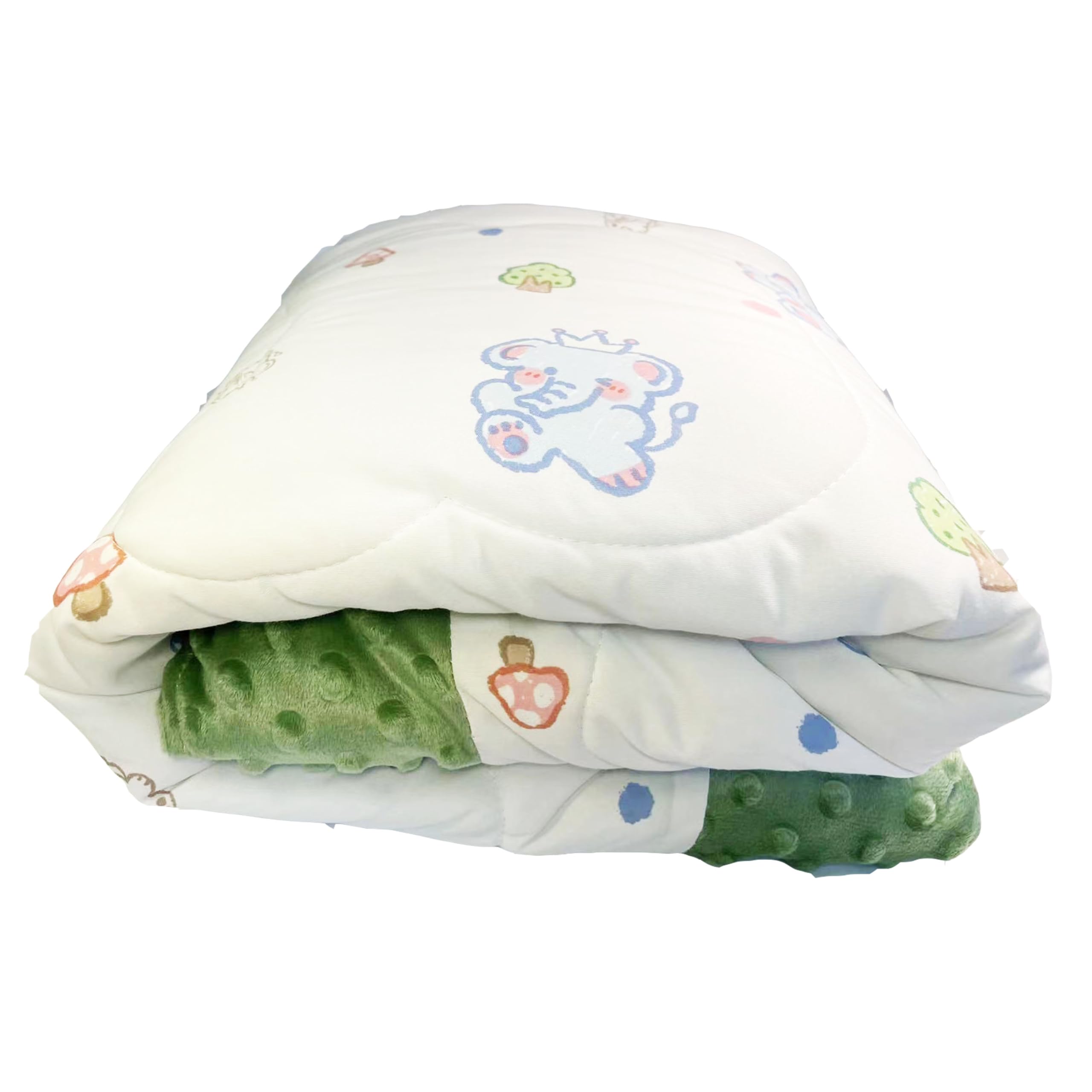 Toddler Comforter 47x59 Inch, Lightweight Down Alternative Quilted Blanket for Crib &amp; Toddler Bed, Soft Minky Dots Baby Quilt, Machine Washable Year-Round Bedding