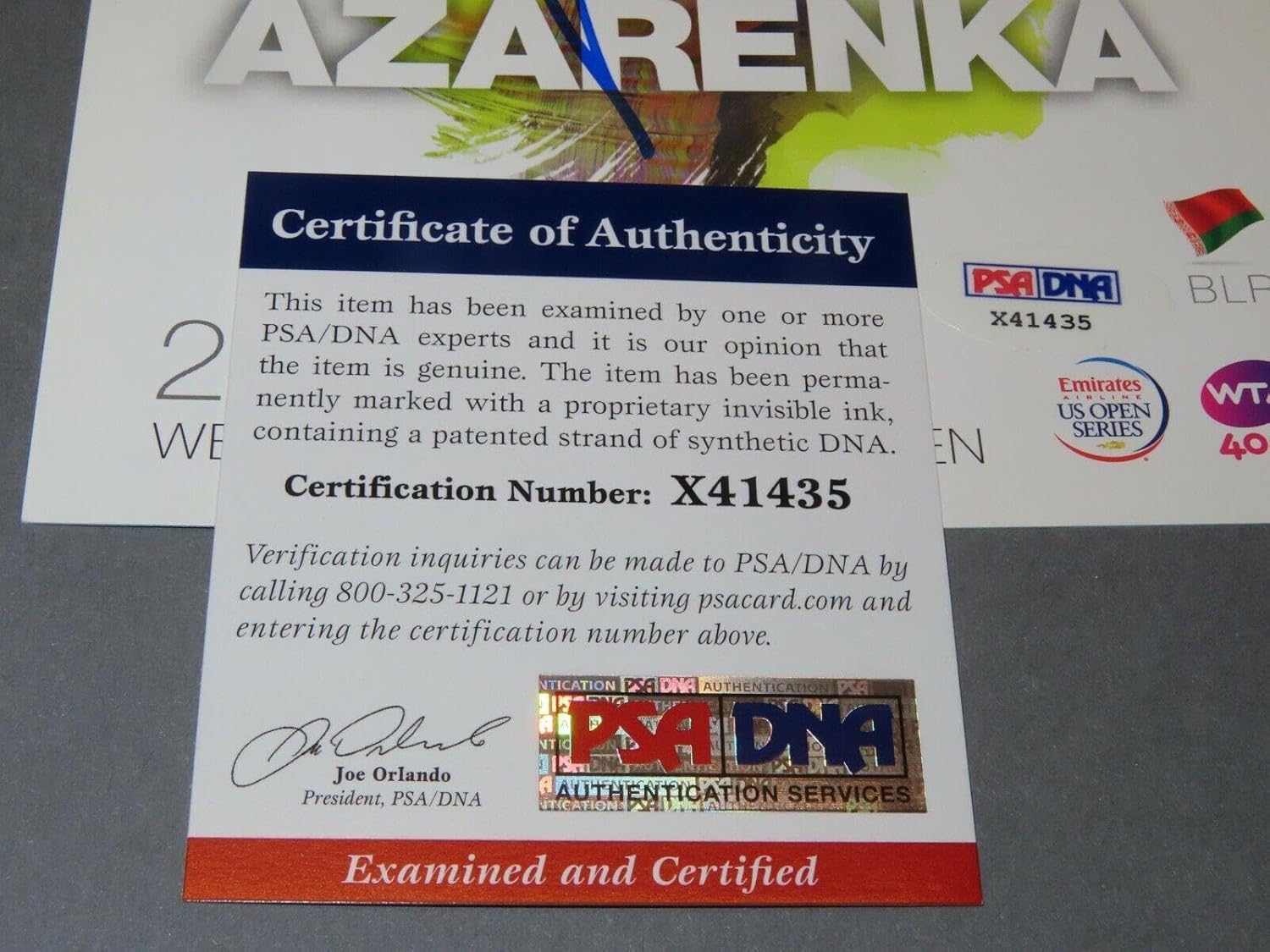 Victoria Azarenka Signed 2013 W&S 5x7 Player Card Autographed PSA/DNA COA 1B - Autographed Tennis Cards