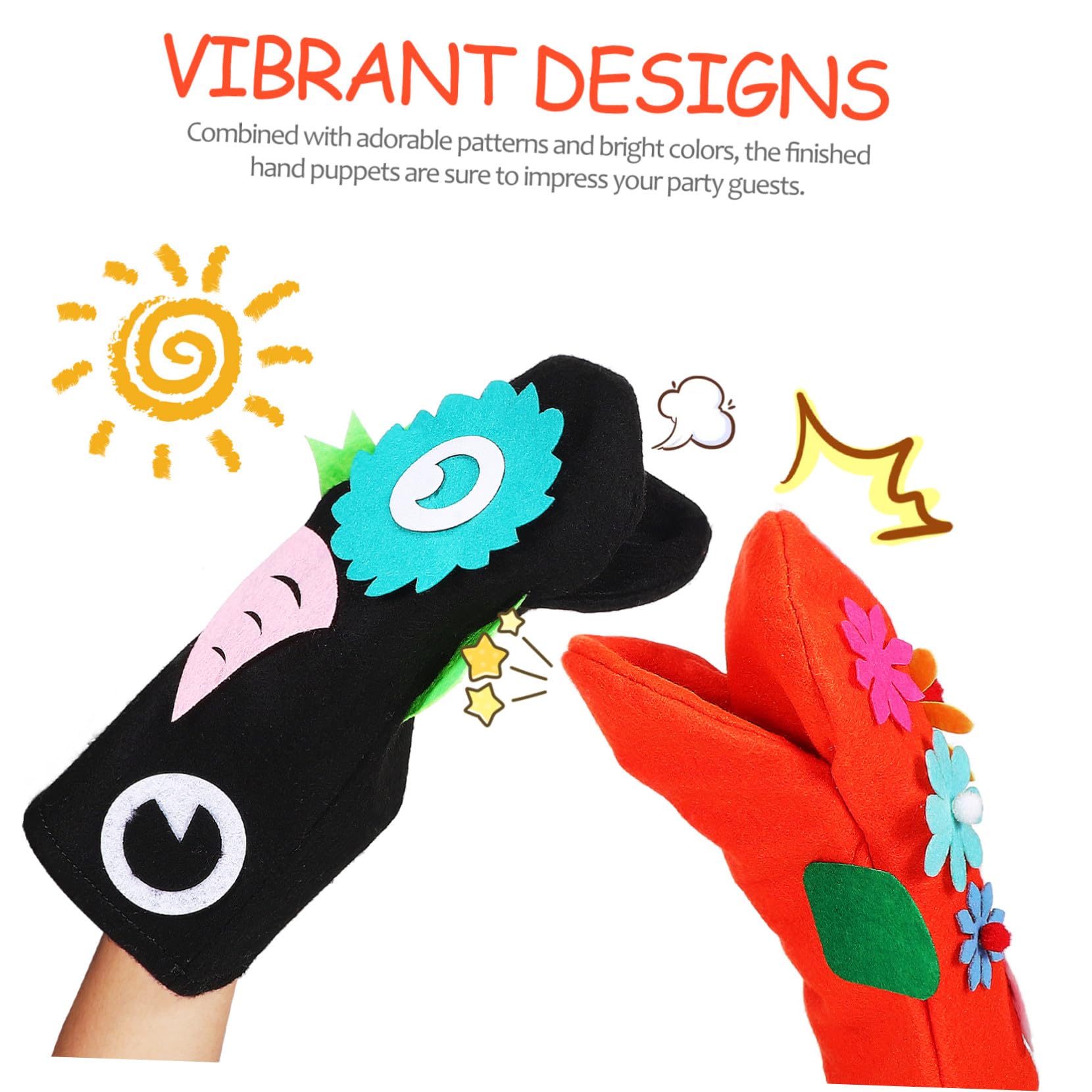SOIMISS Kit la Creazione di Burattini in Feltro Design Vibrante e Motivo Adorabile, Facile da Usare di Finissima Fattura, per Feste e Giochi di Ruolo