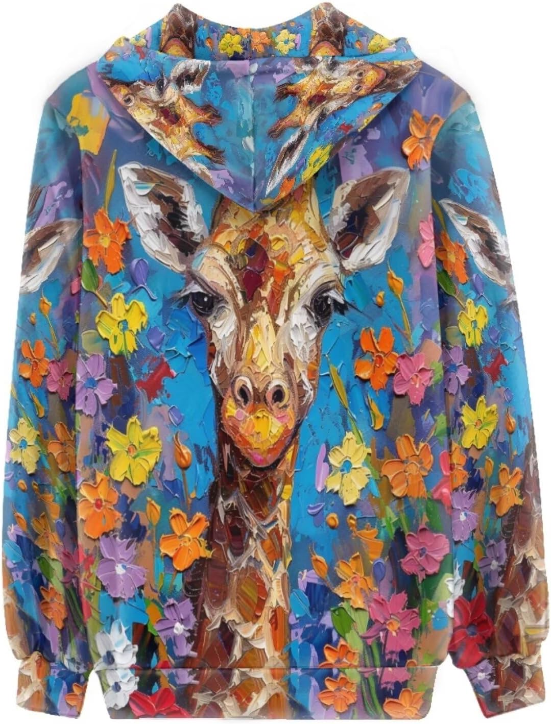 PinUp Angel Women Zip Up Hoodie Cute Oil Painting Graphic Clothes Oversized Sweatshirt Jacket Streetwear Coat - Image 4