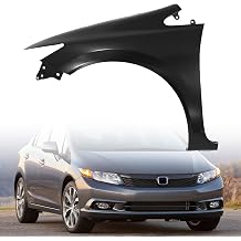 Primed Steel Fender Front Left Driver Side Fits for 2012-2015 Honda Civic Replaces HO1240181