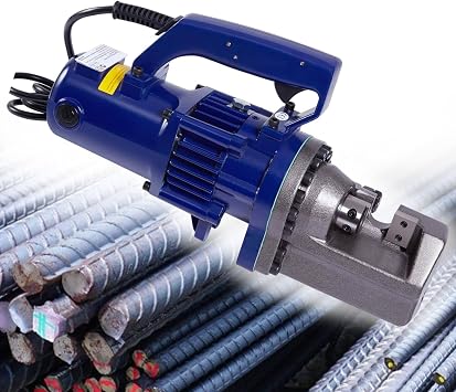 Rebar Cutter,Electric Hydraulic Rebar Cutter,Portable Handheld Rebar Cutting Saw,Cutting up from 4-20mm Rebar Blue
