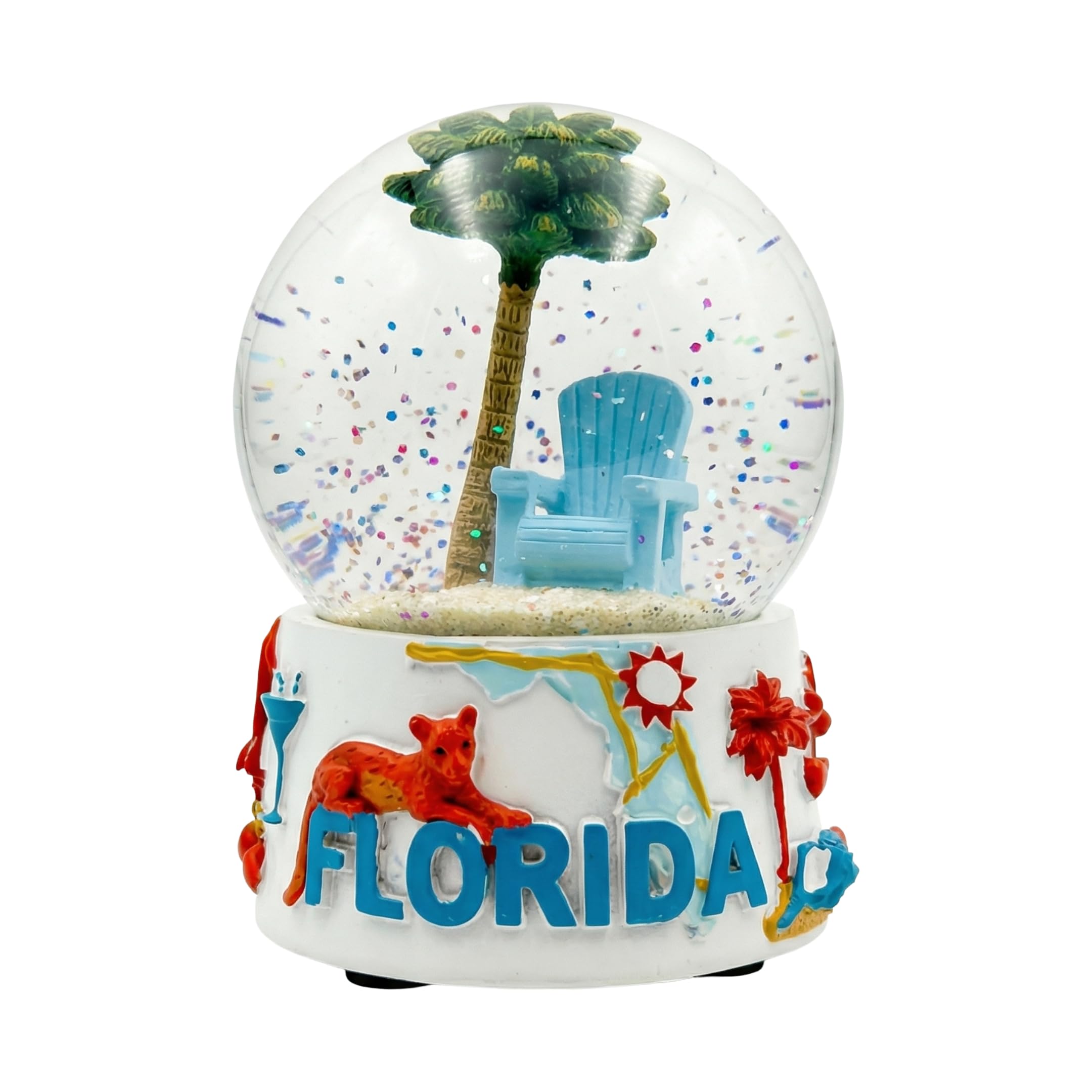 City-Souvenirs Multicolor Florida Palm Tree Snow Globe 3.5 Inches