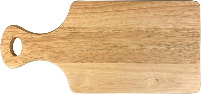 apollo THE HOUSEWARES BRAND - Mezze Tapas Canape Antipasti Sharing Platter Paddle Serving Board - Quality Hevea Wood - 34x16cm - Light Brown